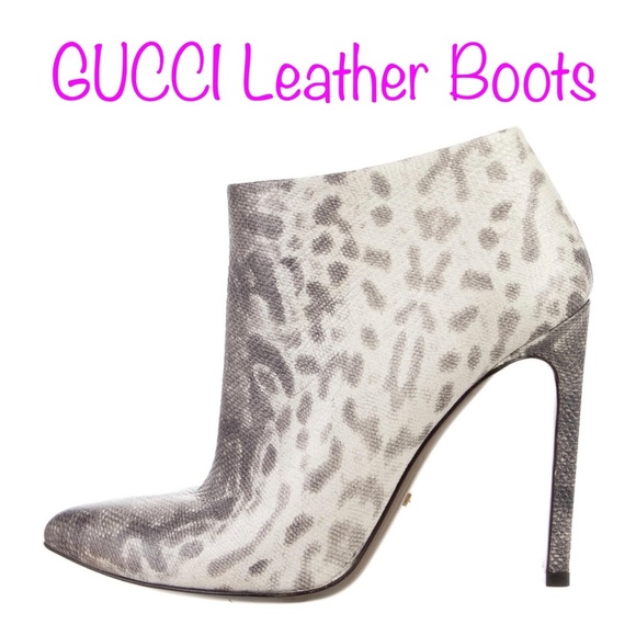 Gucci Shoes - Gucci Leather Animal Print Boots